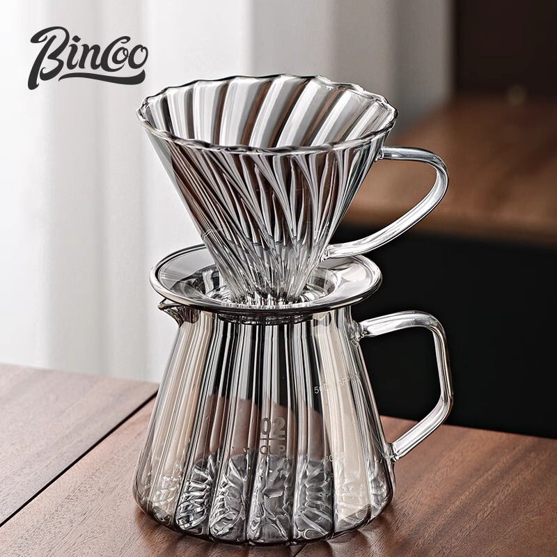 Bincoo Hand Coffee Pot suit Coffee Filter Breaking Cup High Temperature Glass Sharing Pot Coffee Utensil