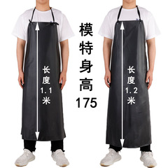 Black PVC waterproof and oil-proof thickened apron soft leather adult food aquatic product slaughtering kitchen labor protection apron wholesale
