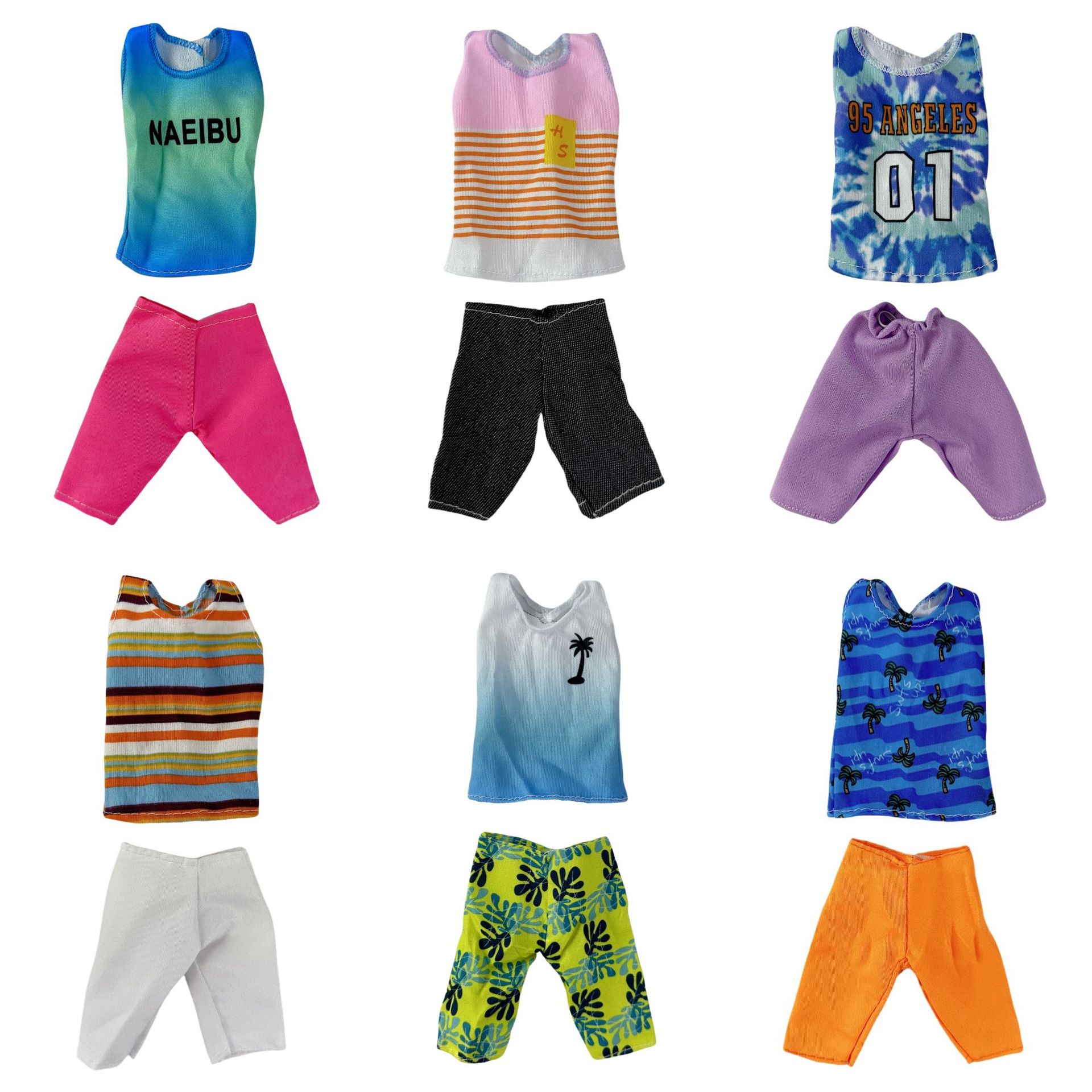 Cross-Border 30cm Barbie Doll Boyfriend Ken Fashion Sleeveless Shorts Suit Girl Doll Accessories Baby Clothes