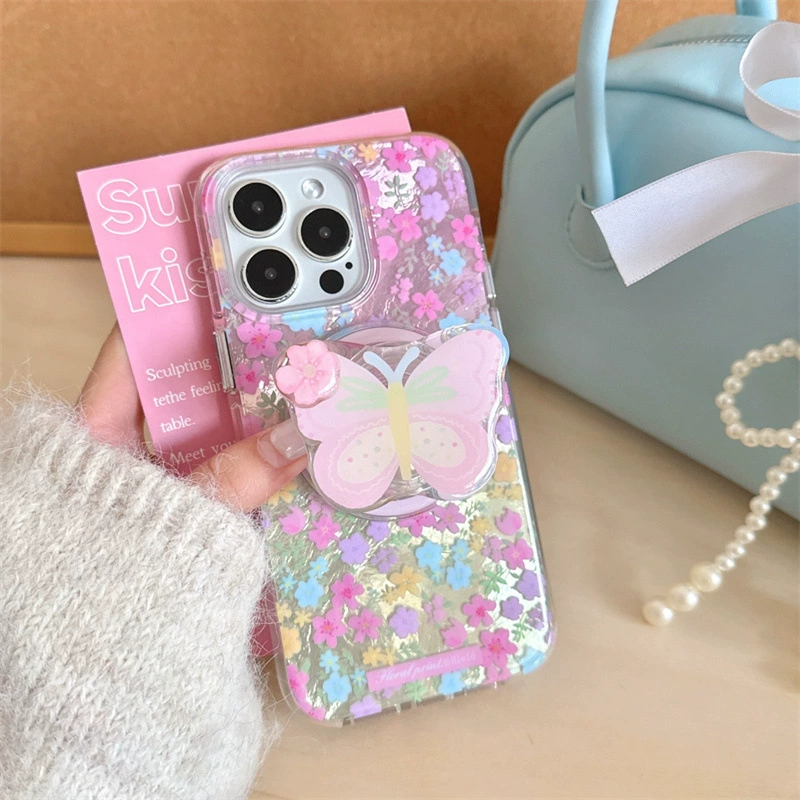 Чехол для iPhone 16/16 Pro Max, совместимый с Apple, с цветочным узором, силиконовый/защитный