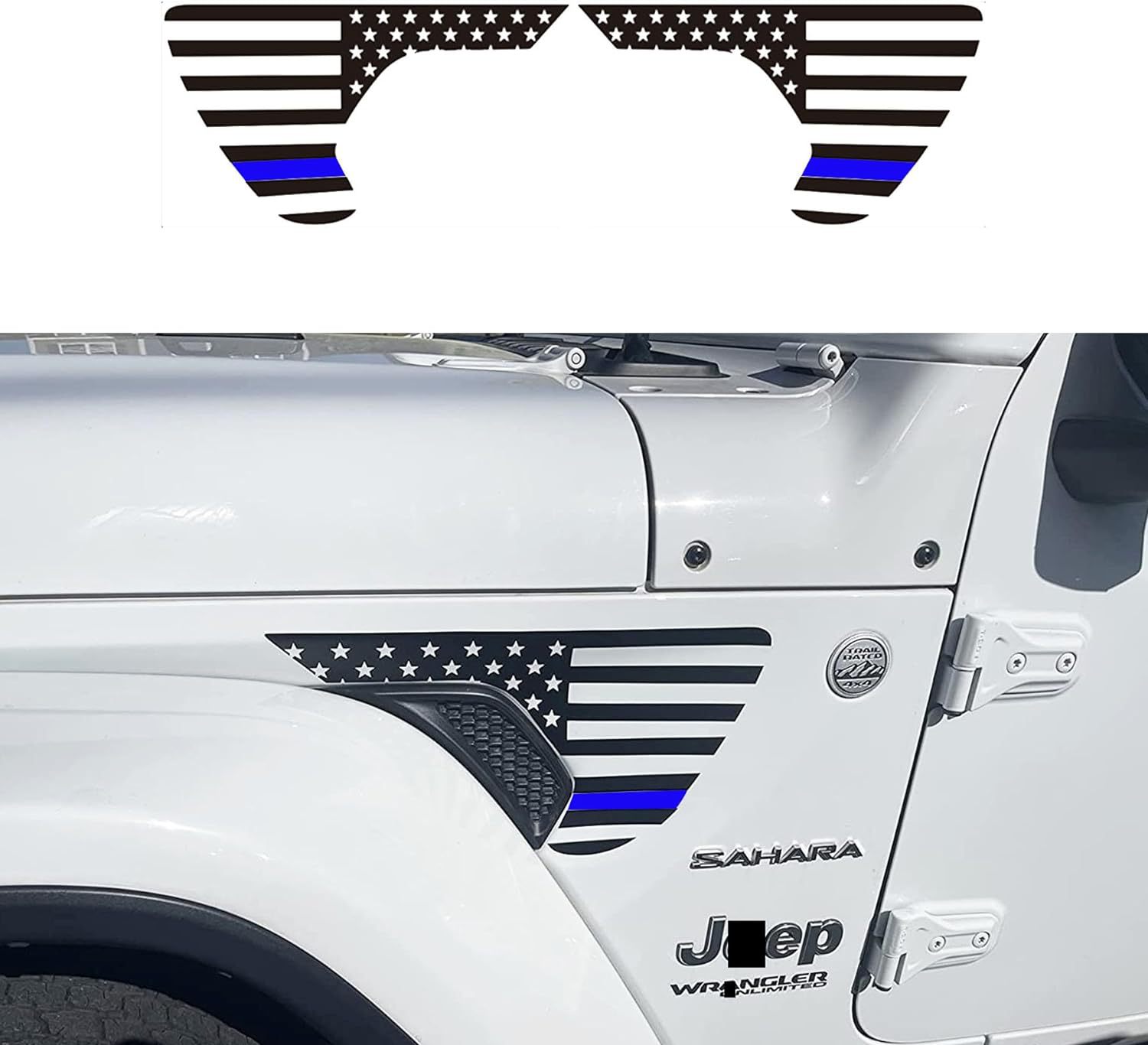 Para Jeep Wrangler Jeep side block Vent etiqueta de la bandera Americana JL2018-2021 Gladiador image 8
