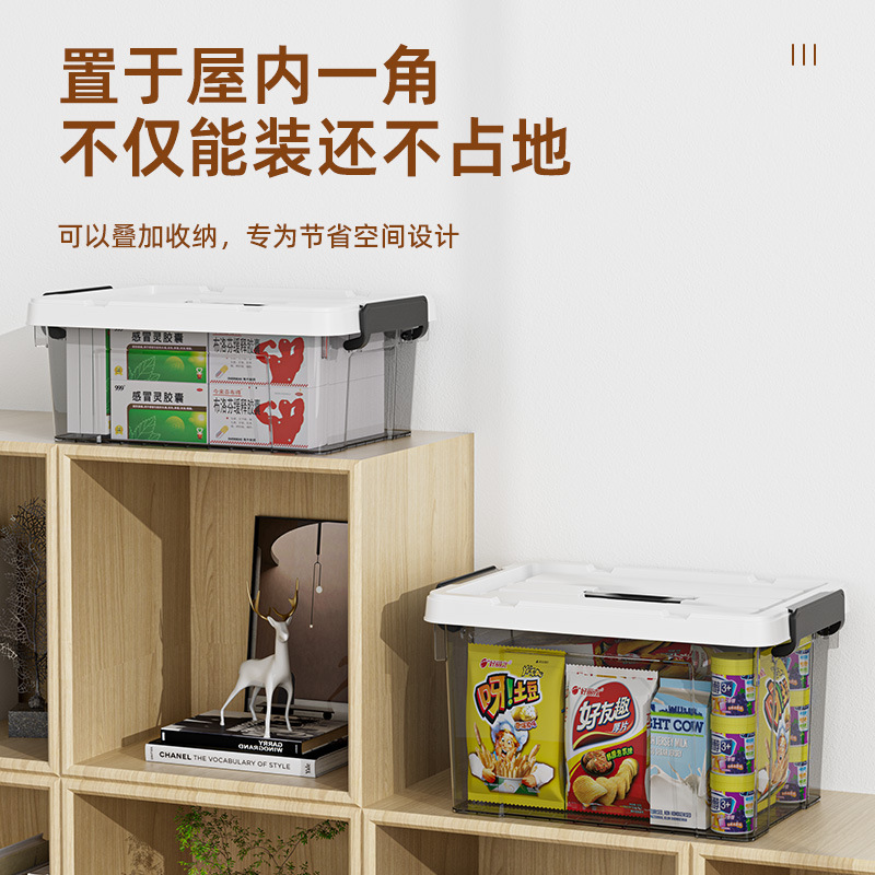 Caja de almacenamiento de plástico, ropa para el hogar, caja de almacenamiento transparente extra grande, caja de almacenamiento portátil de juguete al por mayor