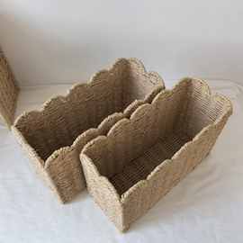 纸绳编织收纳筐家用大容量衣服杂物桌面零食玩具整理厨房收纳篮子