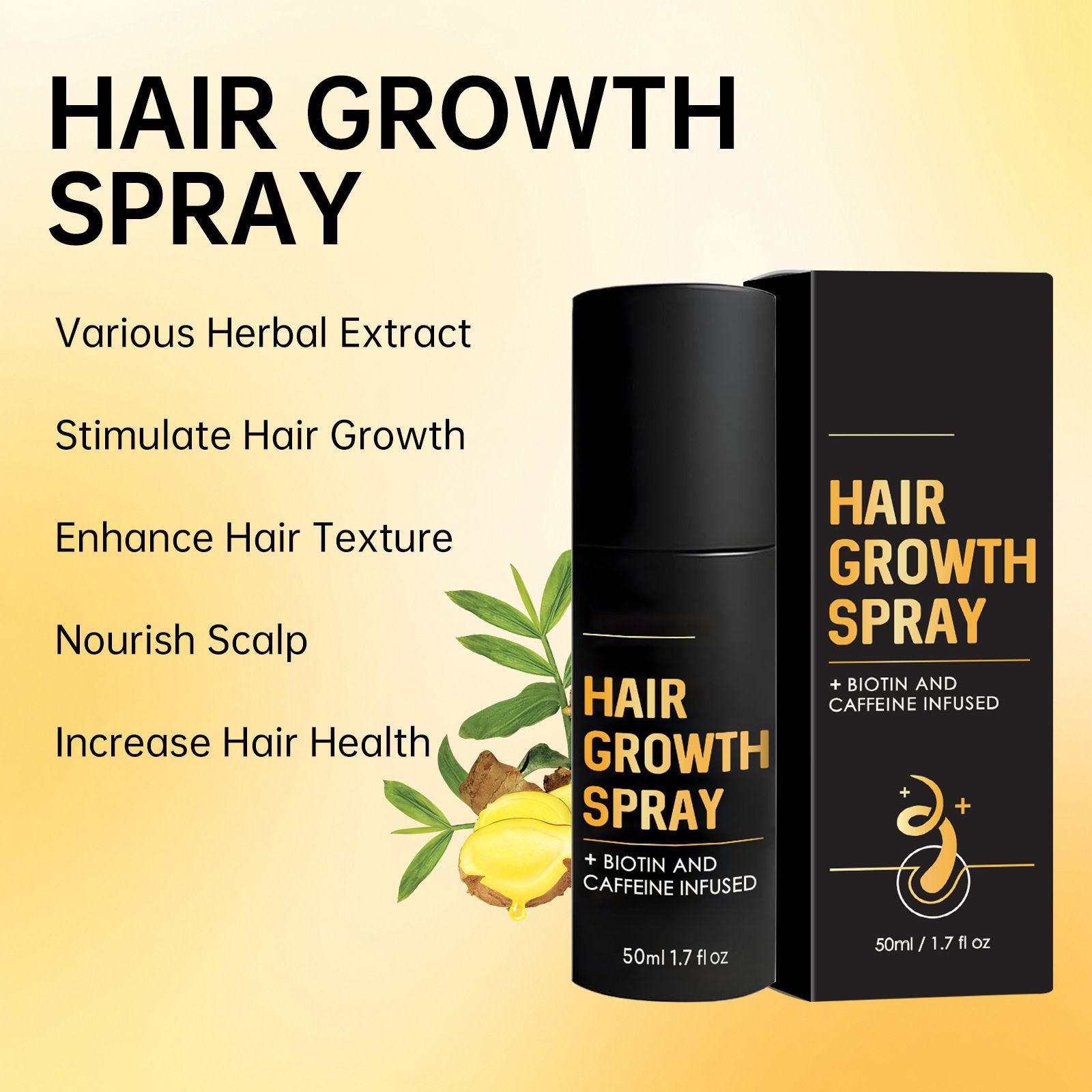 Cross-Border Hot-Selling Product Spray Hair Growth Hair Care Spray Moisturizes, Softens, and Adds Shine, Gently Caring for Your Hair