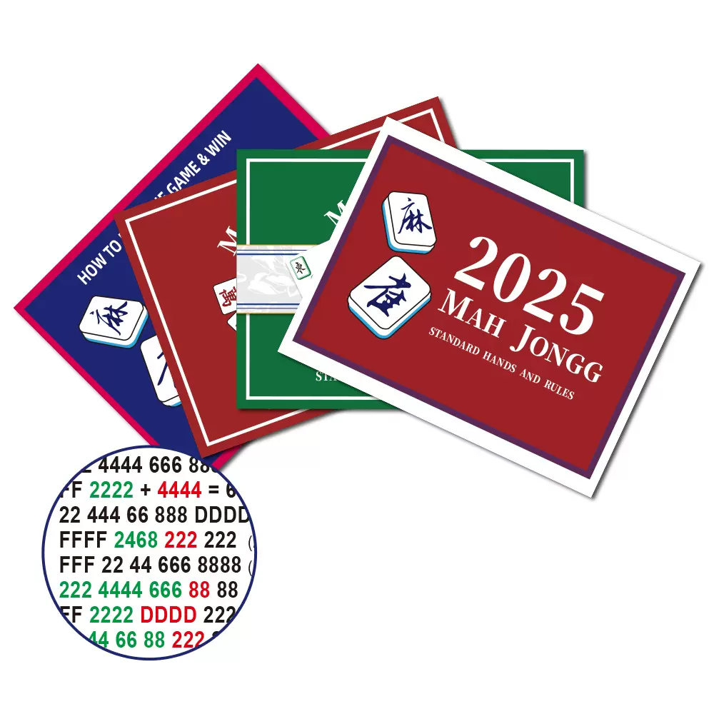 跨境Mahjongg Cards 美国麻将防水计分卡规则卡 mahjong规则卡