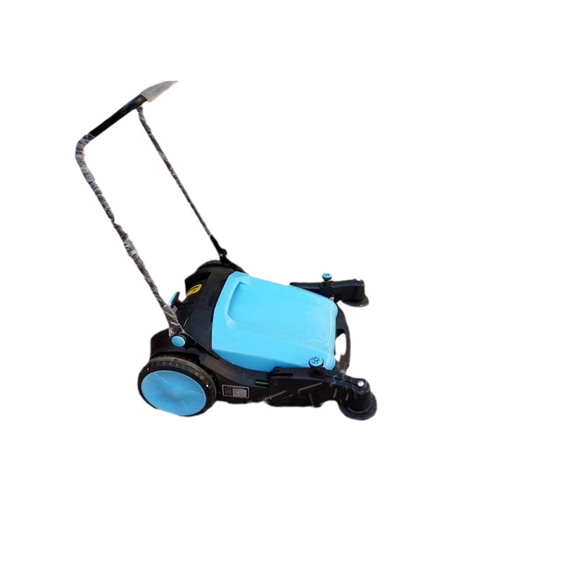 Mano push barredora taller portátil almacén barredora doble rodillo cepillo comunidad equipo de limpieza calle