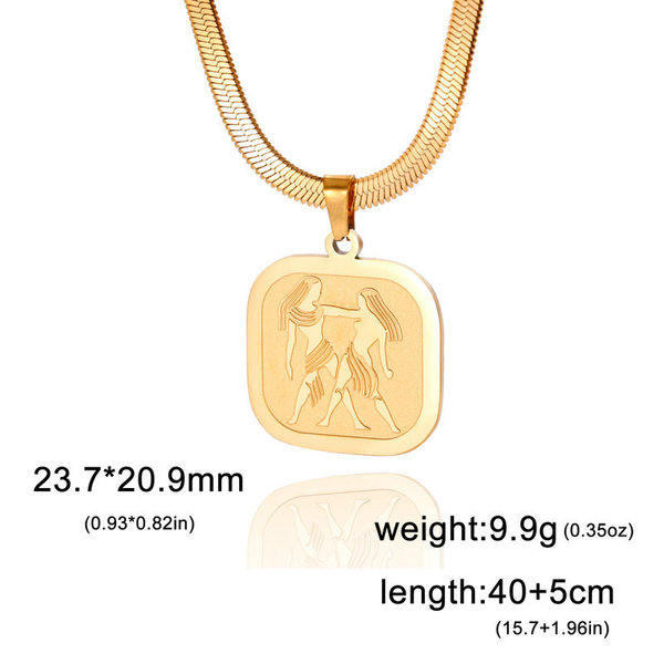 Retro matte square pendant