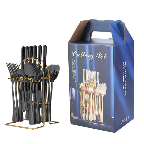 【Golden Hanging Shelf】 Black 24 -piece set 1010