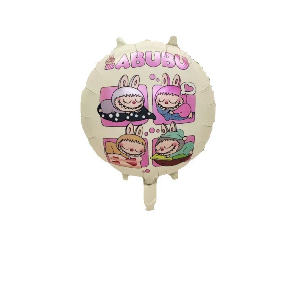 Хит продаж: ленты-фольга Labubu в форме, воздушные шары 18 дюймов, ткань Labubu, алюминиевая мембрана шар, пузырьковая лоток