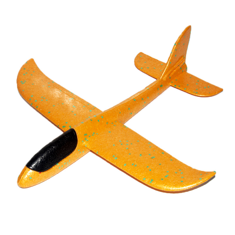 Avión de espuma de lanzamiento manual luminoso LED, planeador de maniobra acrobática, avión de espuma de juguete para niños, grande 48cm