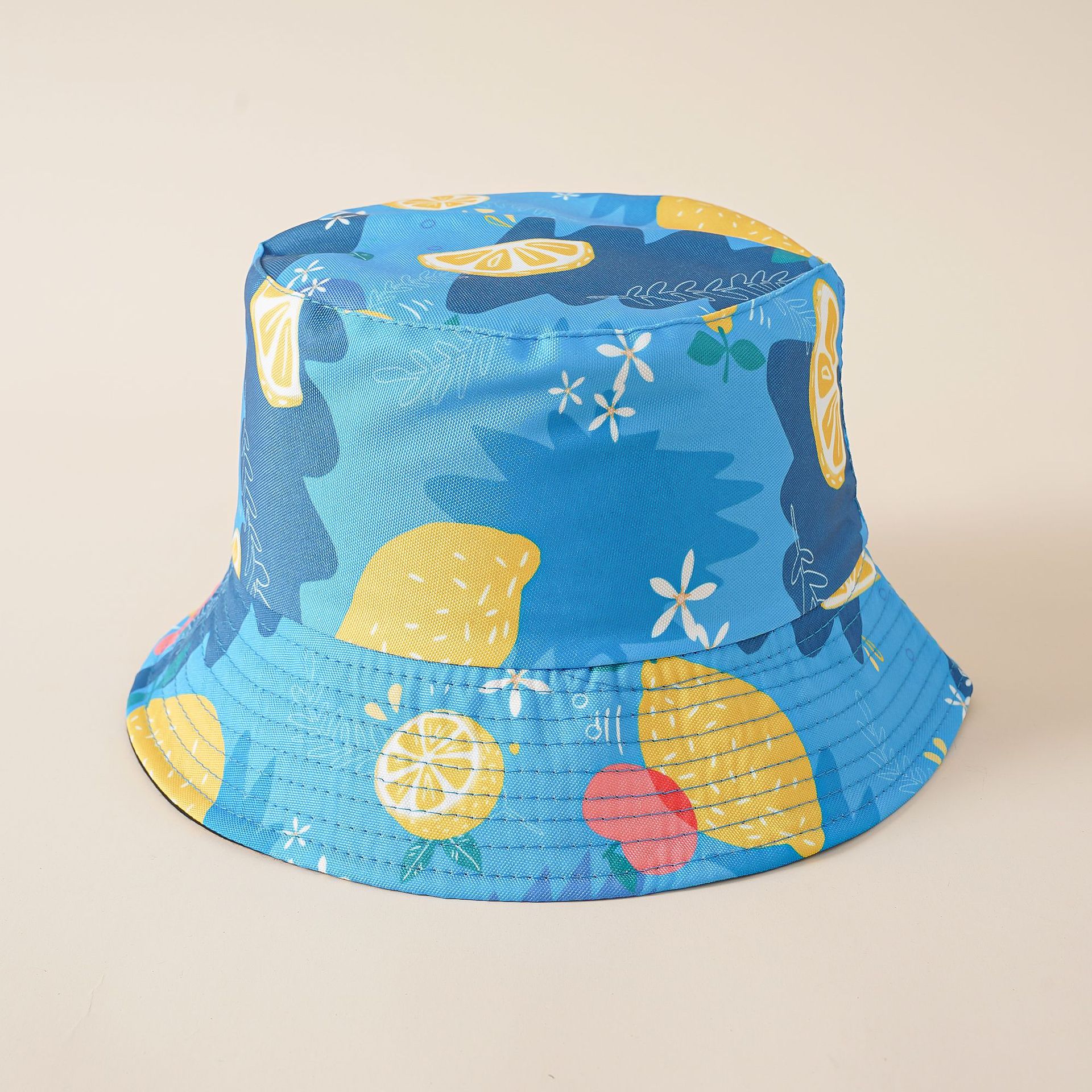 Pescador sombrero de moda de doble cara de desgaste creativo limón cuenca sombrero cara que cubre sombrero transpirable sombrero para el sol
