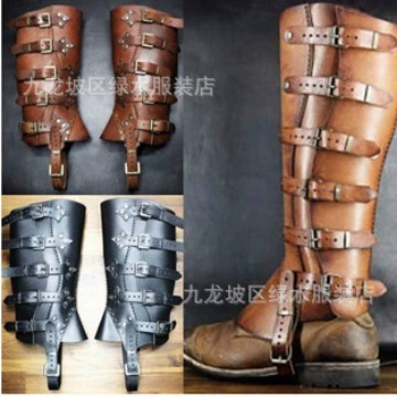 Средневековые ренессансные Самурайские леггинсы из искусственной кожи чехол для обуви сценический спектакль COS реквизит для фотографии