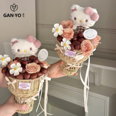 香港とクリエイティブ栗の花バスケットアイスクリームフラワーバスケットフラワーバスケットフラワーアートフラワーショップ手作りdiy材料