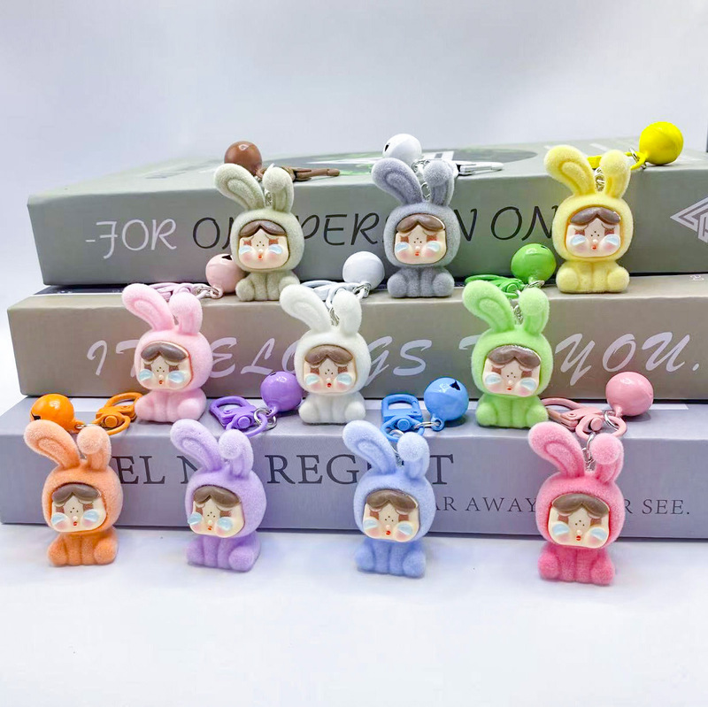 Doorbell J81 Crying Baby Flocking Three-Dimensional Creative Personality DIY Resin Car Pendant Ornament Bag Pendant