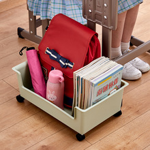 书本收纳盒带滑轮学生教室宿舍神器可移动桌面书箱桌下放书包箱子