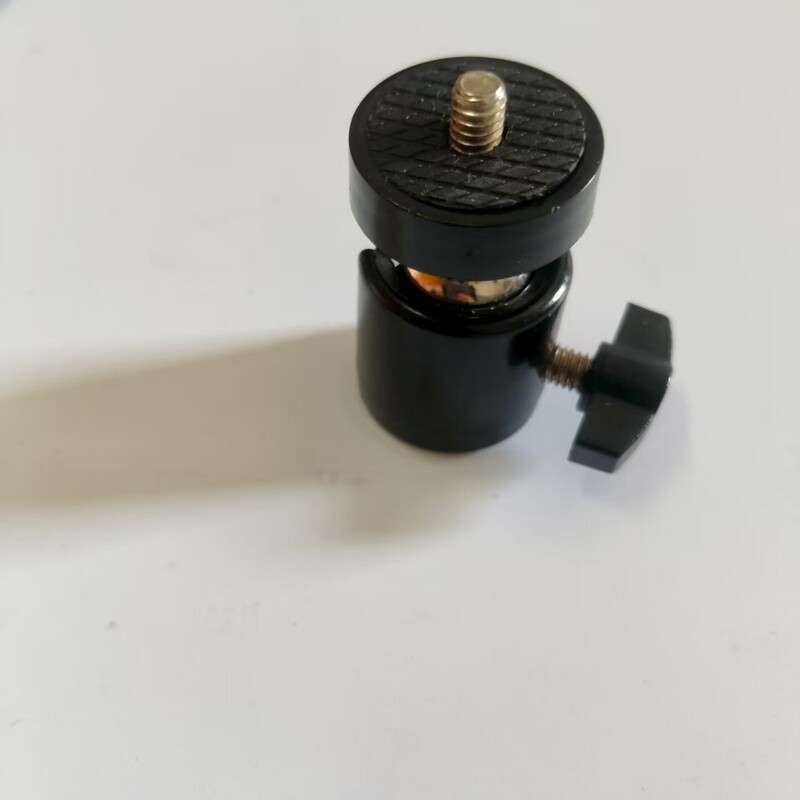 手机直播支架通用1/4螺口配件 单孔三孔旋转球形万向迷你金属云台|undefined