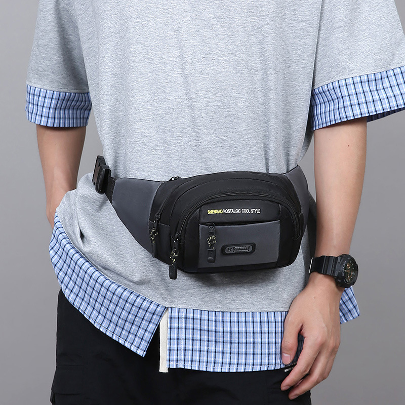 Riñonera de teléfono móvil práctica multicapa tela Oxford bolso de pecho de hombre de moda resistente al desgaste bolso de mensajero de hombro ligero simple al aire libre