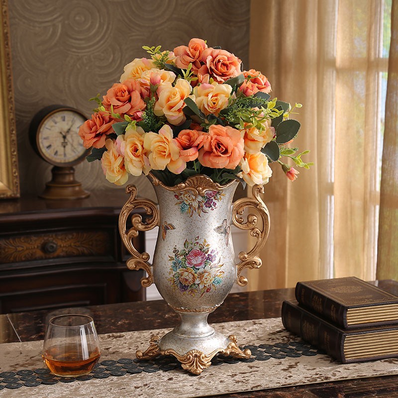 G 스타일 꽃병, 대형 선셋 레드 꽃다발 4개