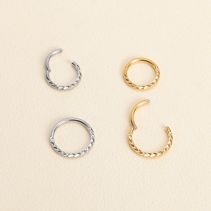 2023 New Hot Sale Stainless Steel Diamond Nose Ring Zircon Nose Ornaments Women's Elegant Fashion Split Ring Universal Ring detail image 10