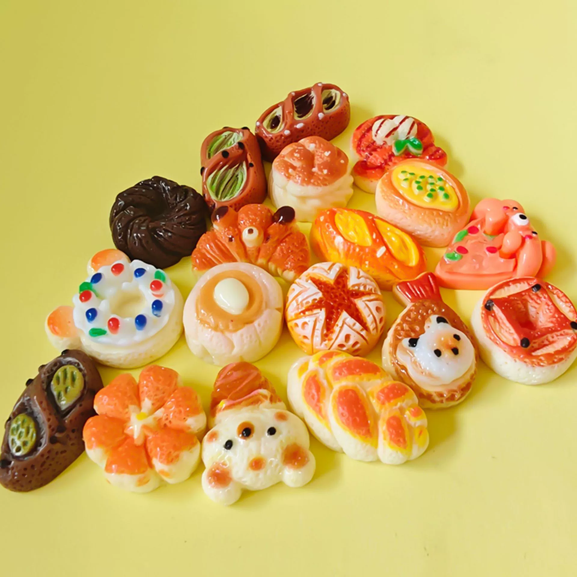 Украшения для еды и игр, аксессуары для ювелирных изделий из мультфильмов с кремовым клеем, серия «Медвежье хлеб» из искусственной смолы, аксессуары ручной работы, смешанные стили