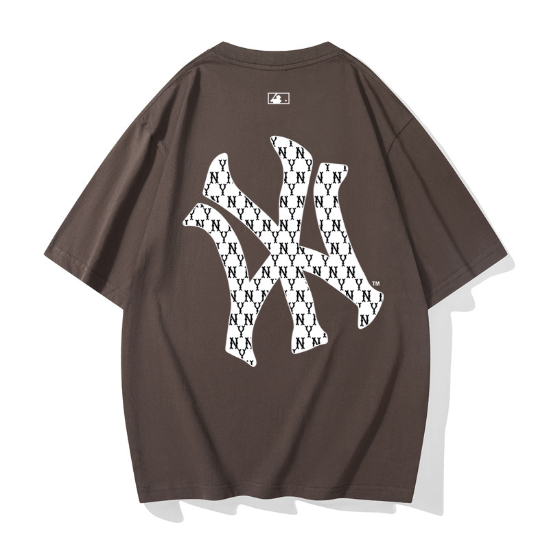 mlb&ny2025夏季美式复古潮牌轻奢男女同款短袖时尚百搭纯棉t恤男|undefined