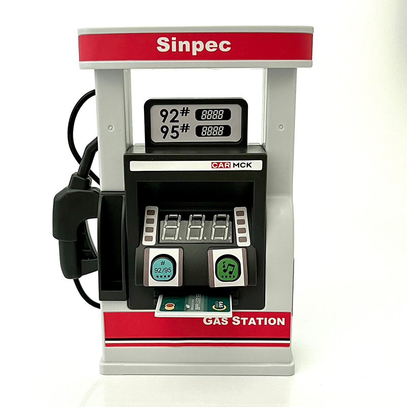 Children talking gas station toy simulation model lighting language music boy puzzle play house 3-6 years old