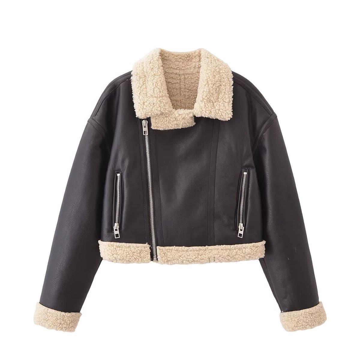 TAOP & ZA a principios de otoño nueva chaqueta de piel casual de moda para mujer 4341742 image 1