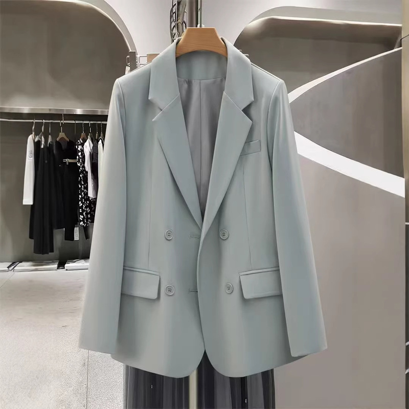 Double-Breasted Women's Plus-Size Suit 2026 Spring and Autumn New Style Loose Fit Slimming Elegant Suit Commuter Jacket for Women Double-Breasted Women's Plus-Size Suit 2026 Spring and Autumn New Style Loose Fit Slimming Elegant Suit Commuter Jacket for Women