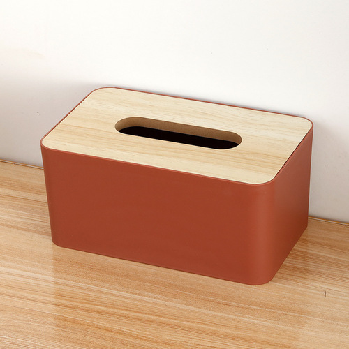 Japanese simple wooden cover tissue box solid wood tissue box dining room living room coffee table medium desktop tissue storage box