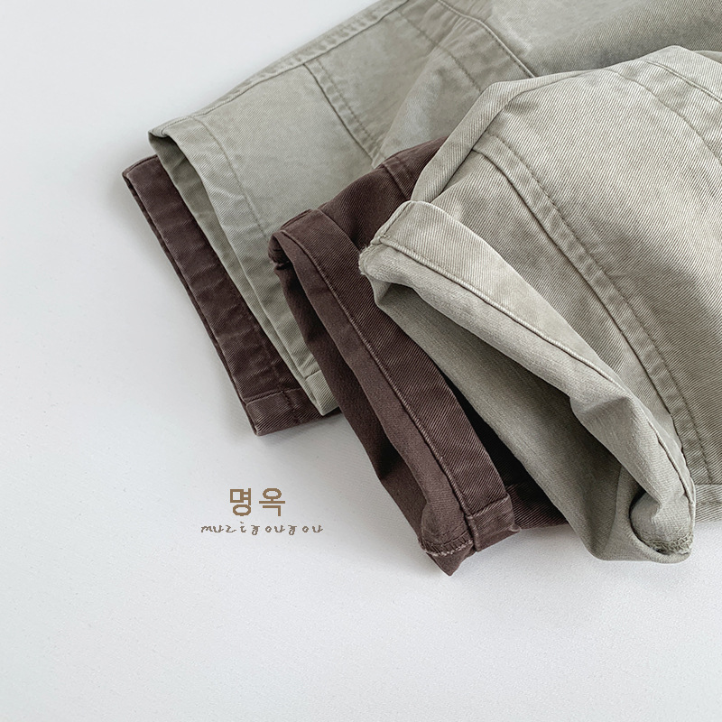 Pantalones estilo coreano vintage para niños, estilo bosque, primavera 2026, nuevos pantalones casuales sueltos de algodón para niños y niñas, a la moda image 5