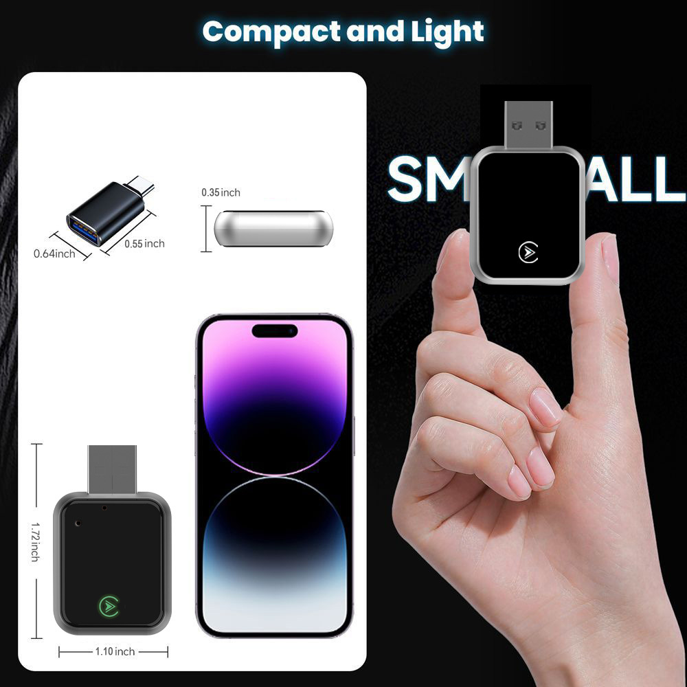 Amazon's Popular Wireless Carplay Adapter Android Auto Two-In-One USB Car Audio Converter