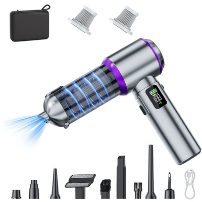 Brushless, High-Power, Three-Speed Adjustment, Power | Tozsoranlar - 17000pa-brushless-vacuum-cleaner-fast-charging-display-one-click-dumping-silver-purple-storage-bag-filter-element-2