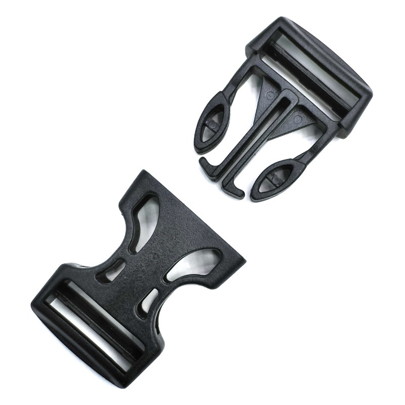 Factory 20~51mm black double adjustment plum blossom buckle hollow buckle bag fixed adjustment buckle direct supply
