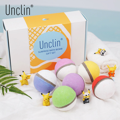 Cross border Unclin Cartoon Toys Balls suit Bubble Bath Foot bath 102g Bath ball 6 ball sleeve box