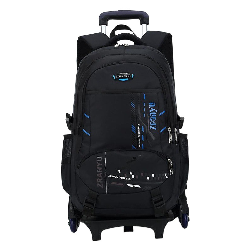 Maleta Infantil con Ruedas con Diseño de Pez Natural, Mochila Escolar con Ruedas para Niños y Niñas de Primaria y Secundaria, Grados 3-6, Mochila Desmontable