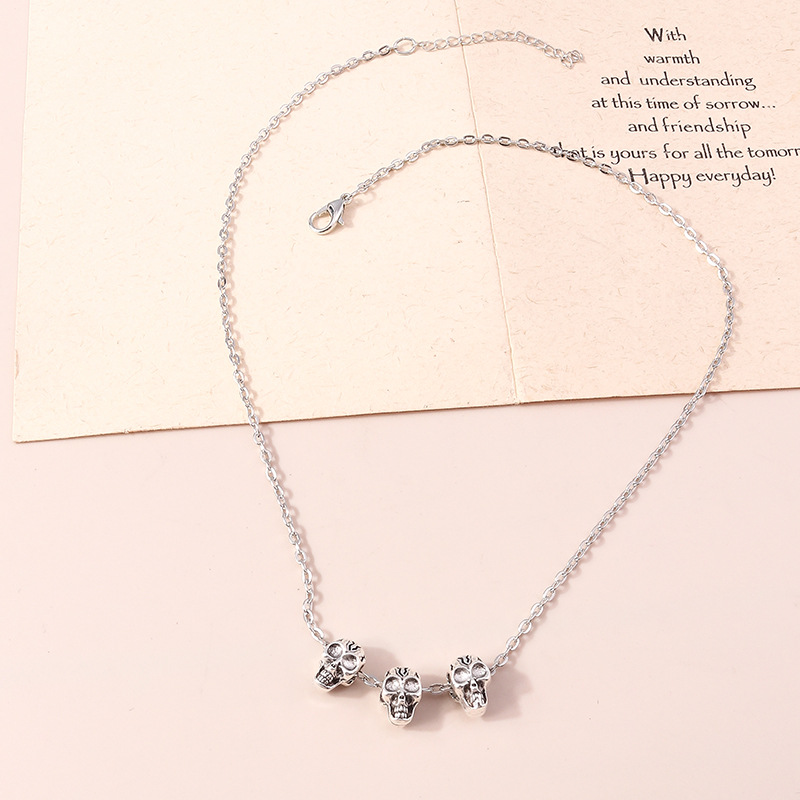 1 Piece Quantity Vacation Classic Style Skull Zinc Alloy Cable Chain Pendant Necklaces Wholesale