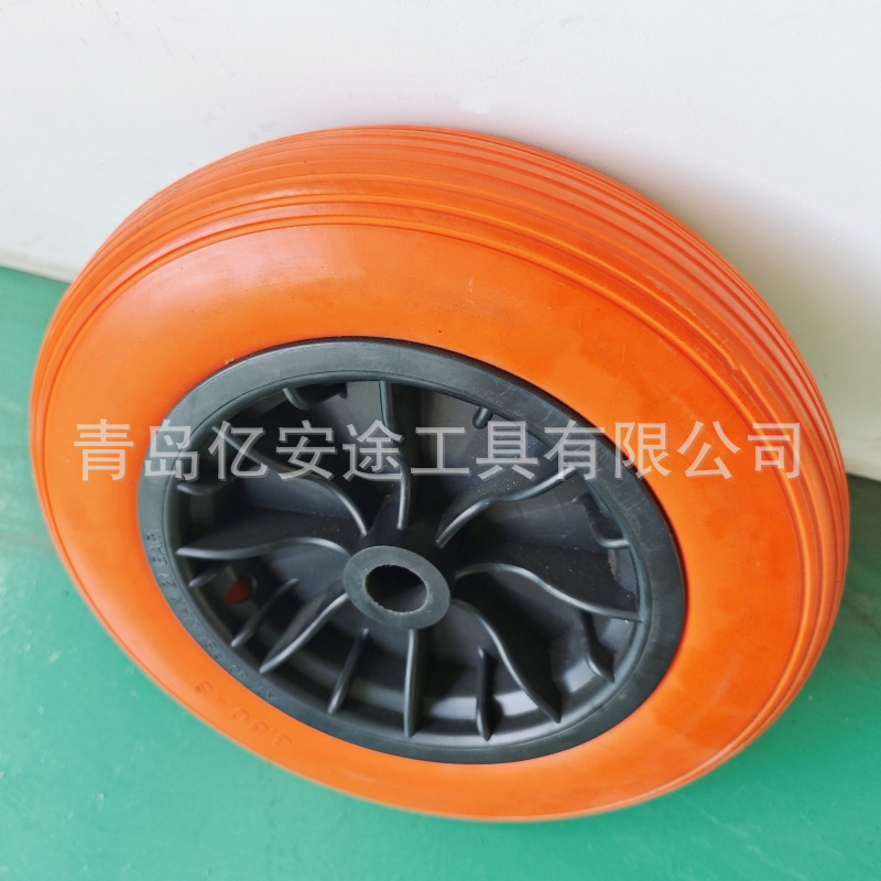 3.50-8静音实心万向轮轻重型pu轮平板车手推车脚轮拖车轮胎