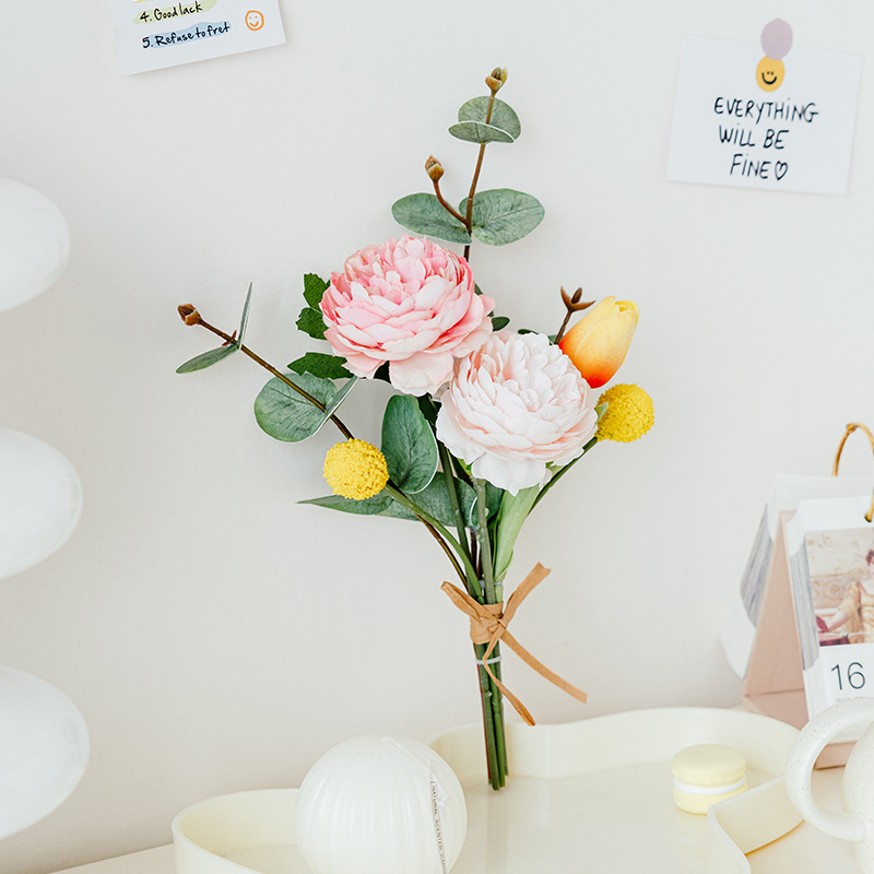 清新手捧花仿真花拍照花束繡球花小雛菊玫瑰花裝飾擺件花仿生假花