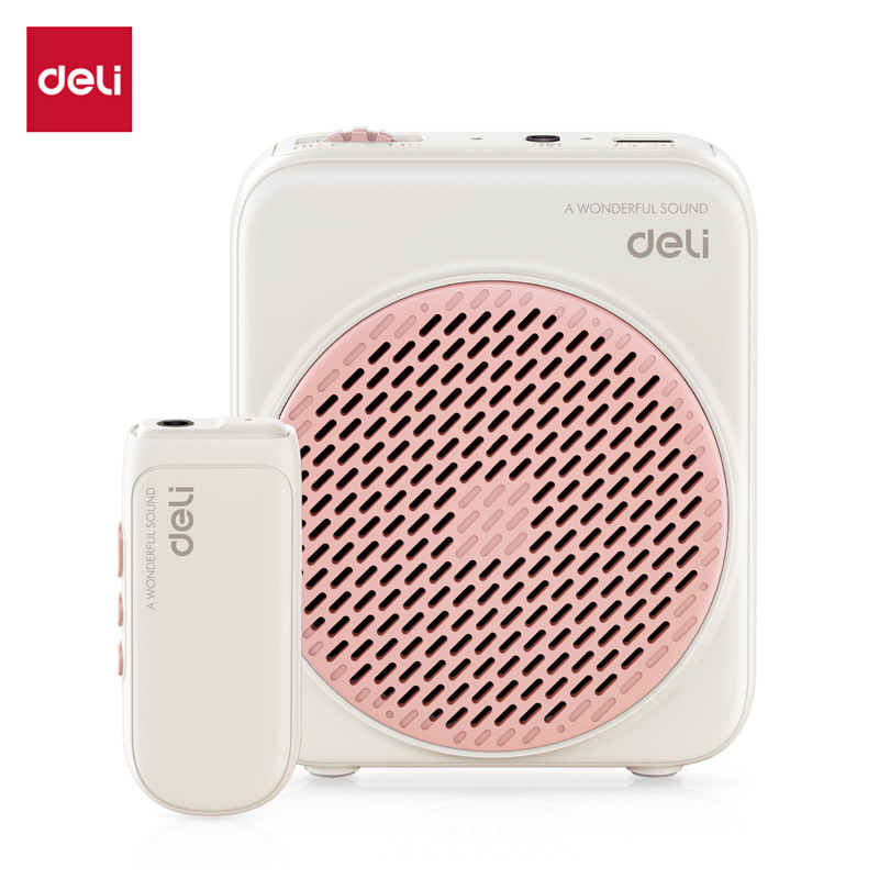 得力LT901集音拡声設備有線無線両用拡声器充電金小蜂ピンクブルー|undefined