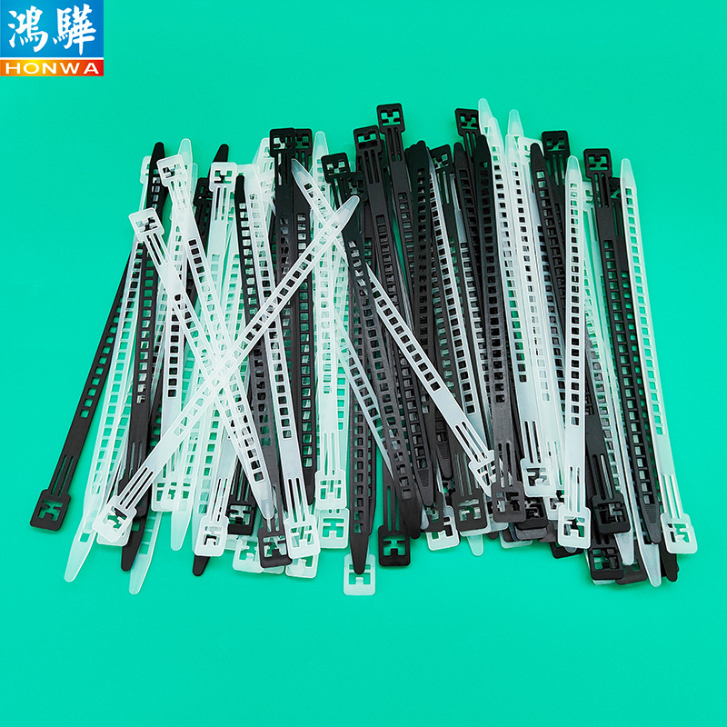 供应电源线捆扎pe梯形扎带 植物固定环保可拆式重复使用pe结束带