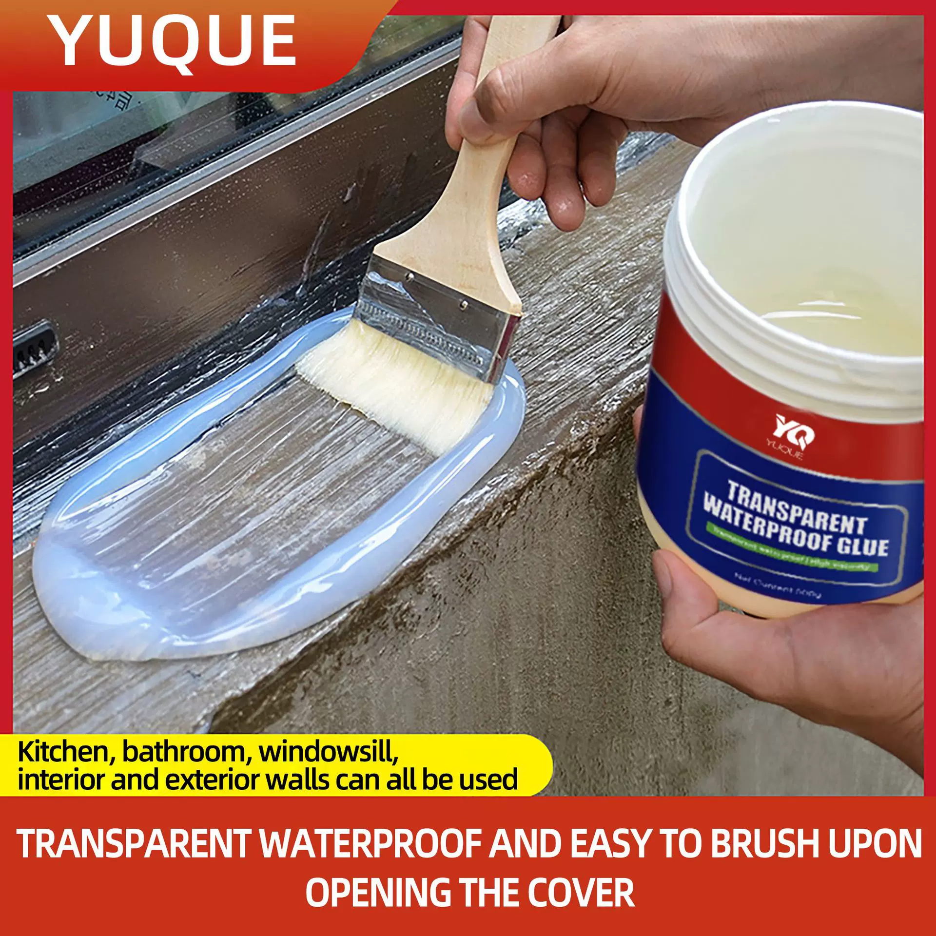 跨境透明防水胶 外贸屋顶外墙窗台防水补漏涂料纯丙烯酸胶水