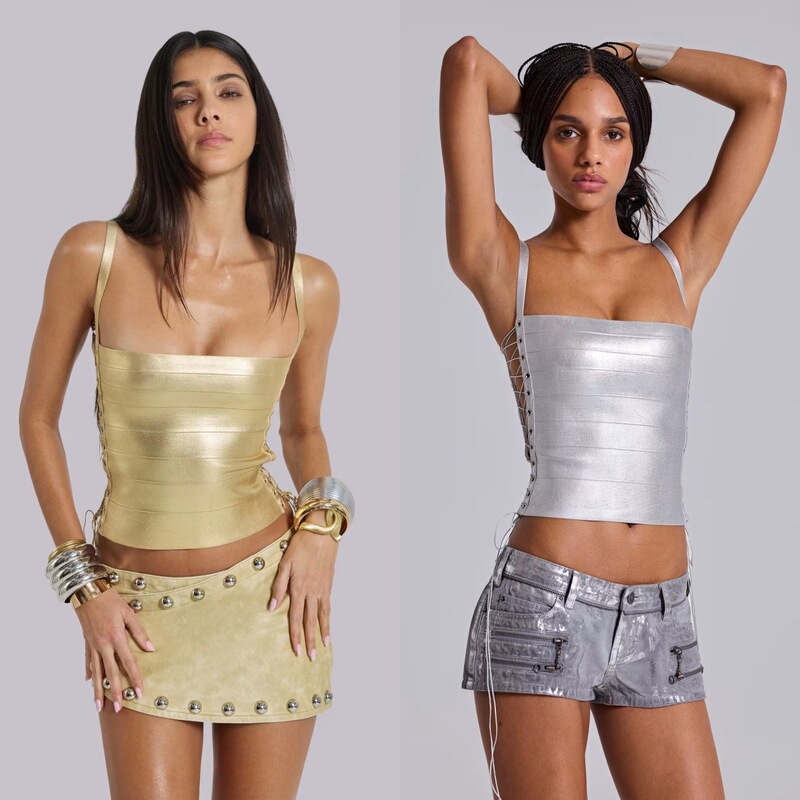 Amazon's New Spring and Summer Cross-Border European and American Hot Girl Style Metallic Camisole Slim Fit Sexy Top for Women Amazon's New Spring and Summer Cross-Border European and American Hot Girl Style Metallic Camisole Slim Fit Sexy Top for Women