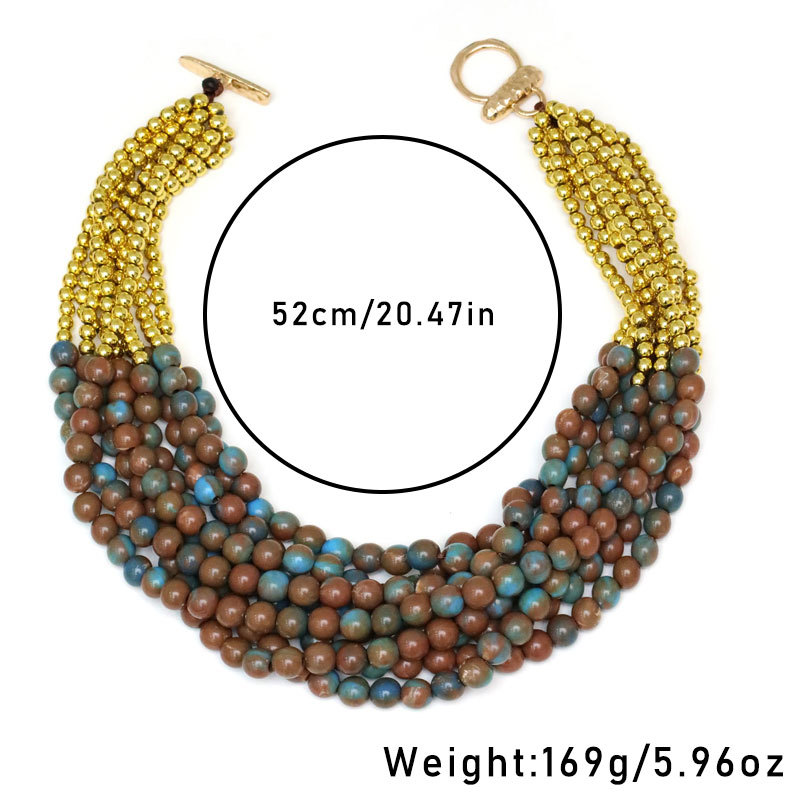 Böhmische Mehrlagige Perlenkette Handgefertigtes Collier Für Damen_voghion.com