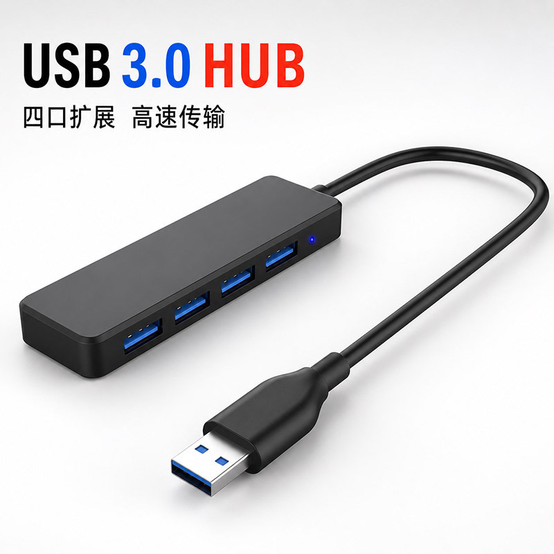 USB 3.0 four-port docking station HUB for desktop and laptop computers, one-to-four desktop expansion dock