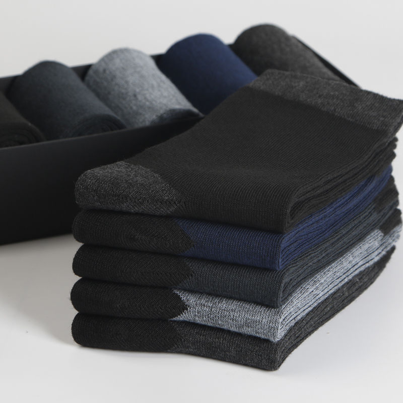 Men's Long Cotton Socks, Autumn and Winter Thickened High-Waisted Long Socks, Large Size for Middle-Aged and Elderly, Cheap, Durable for Work