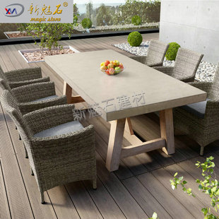 Durable Non-Cracking Grc Table Office Building House Outdoor Terrace Leisure Table Small Apartment Home Multi-Person Dining Table