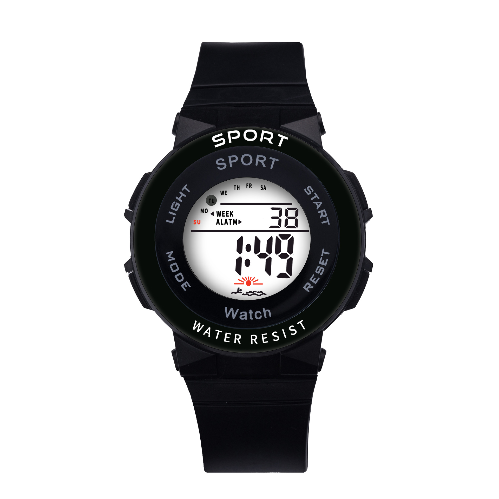 Reloj electrónico Estudiante hombres y mujeres colorido luminoso multifuncional impermeable estilo coreano Rosa nuevo reloj de moda doméstico diseño ligero