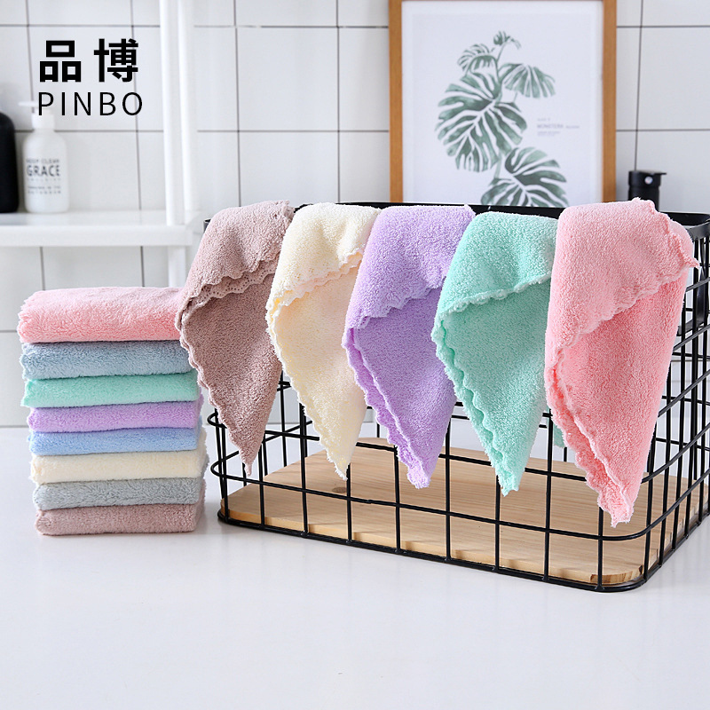 [Strictly Selected Wholesale] Coral Velvet Square Towel Soft and Absorbent Kitchen Cleaning Rag Household Face Towel Bath Towel