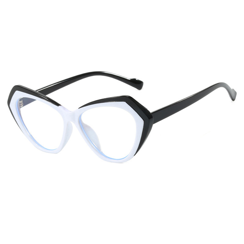 Nuevo ojo de gato irregular a juego de colores europeo y americano espejo plano anti-luz azul TR90 gafas de marco de miopía sin maquillaje