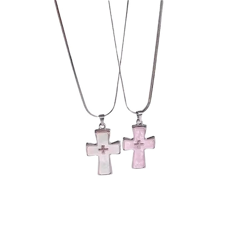Fuchsia necklace, chain for key bag , pendant stainless steel, high-quality style, light luxury style